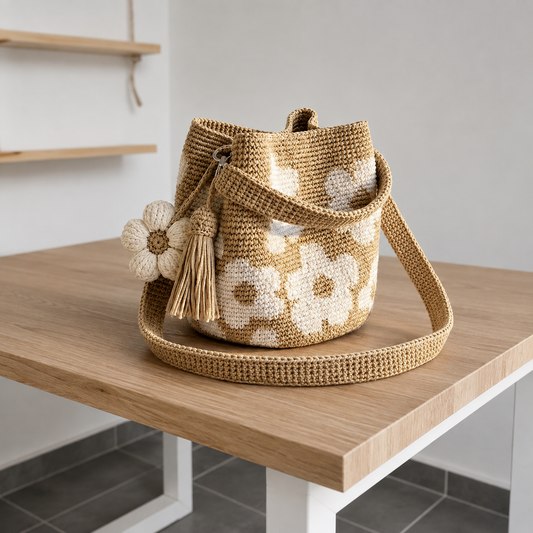 Bolso de flores artesanal