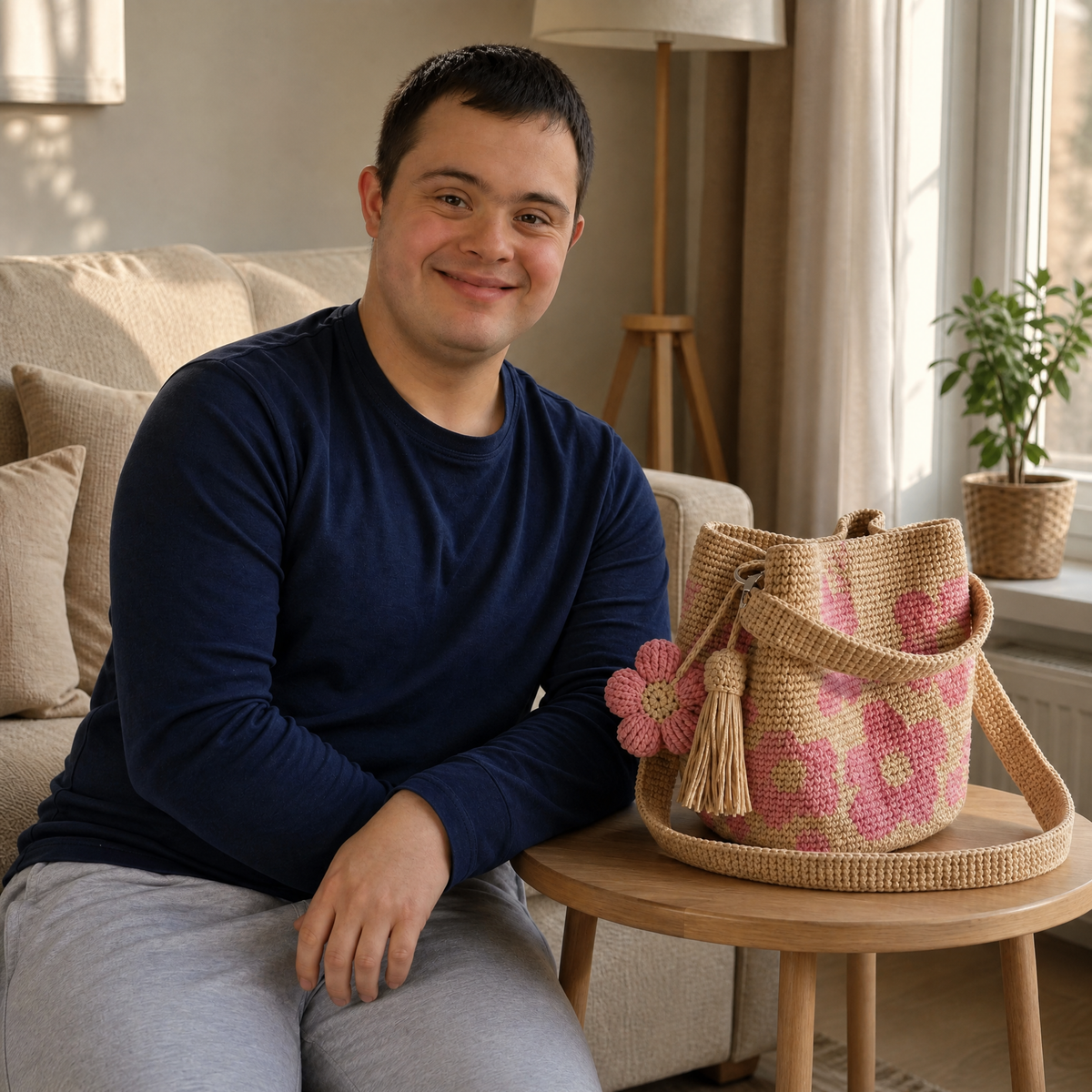Bolso de flores artesanal