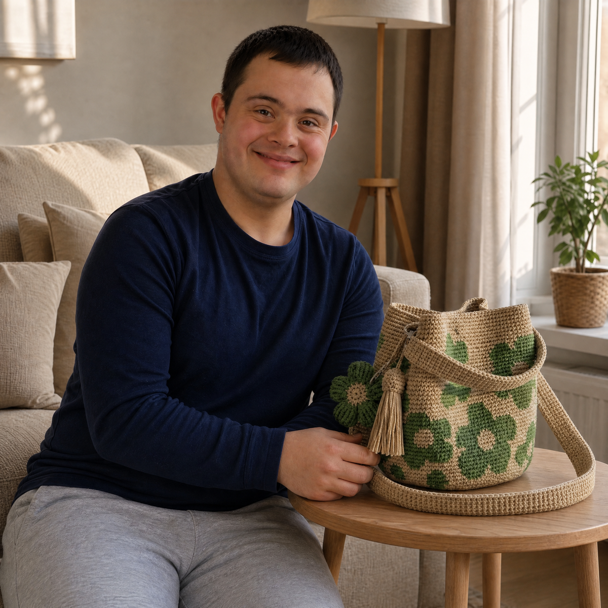 Bolso de flores artesanal